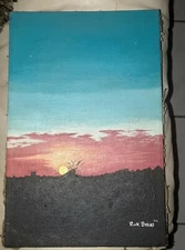 Original 12 x 8 in. Acrylic Painting Sunset at Greynolds Park artist Rick Byers