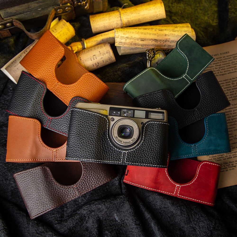 For Ricoh GR1 GR1V Case Handmade Genuine Real Leather Half Camera Case Bag  Cover