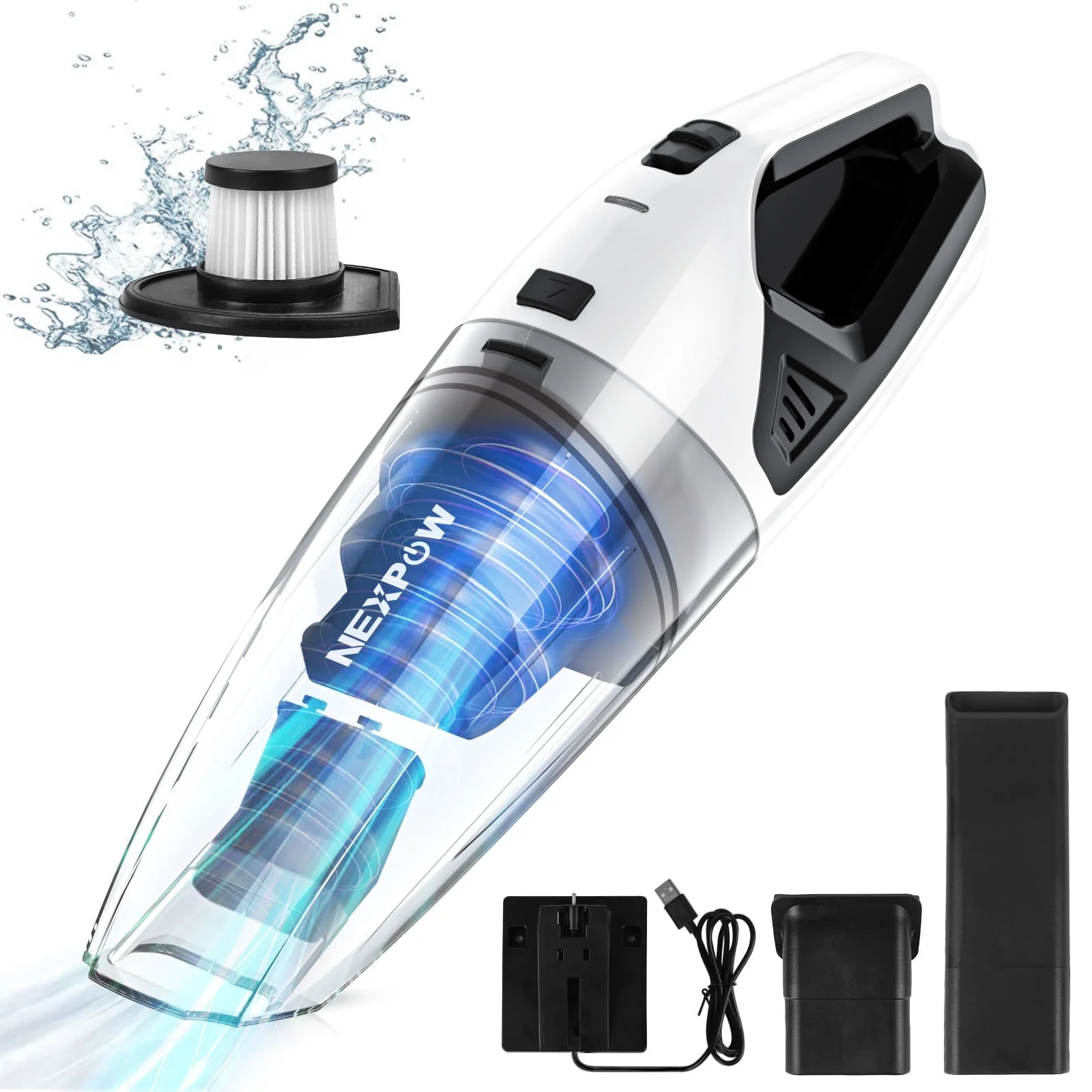 Handheld Vacuum Cleaner Cordless Home Auto Rechargeable Lightweight Wet & Dry-image