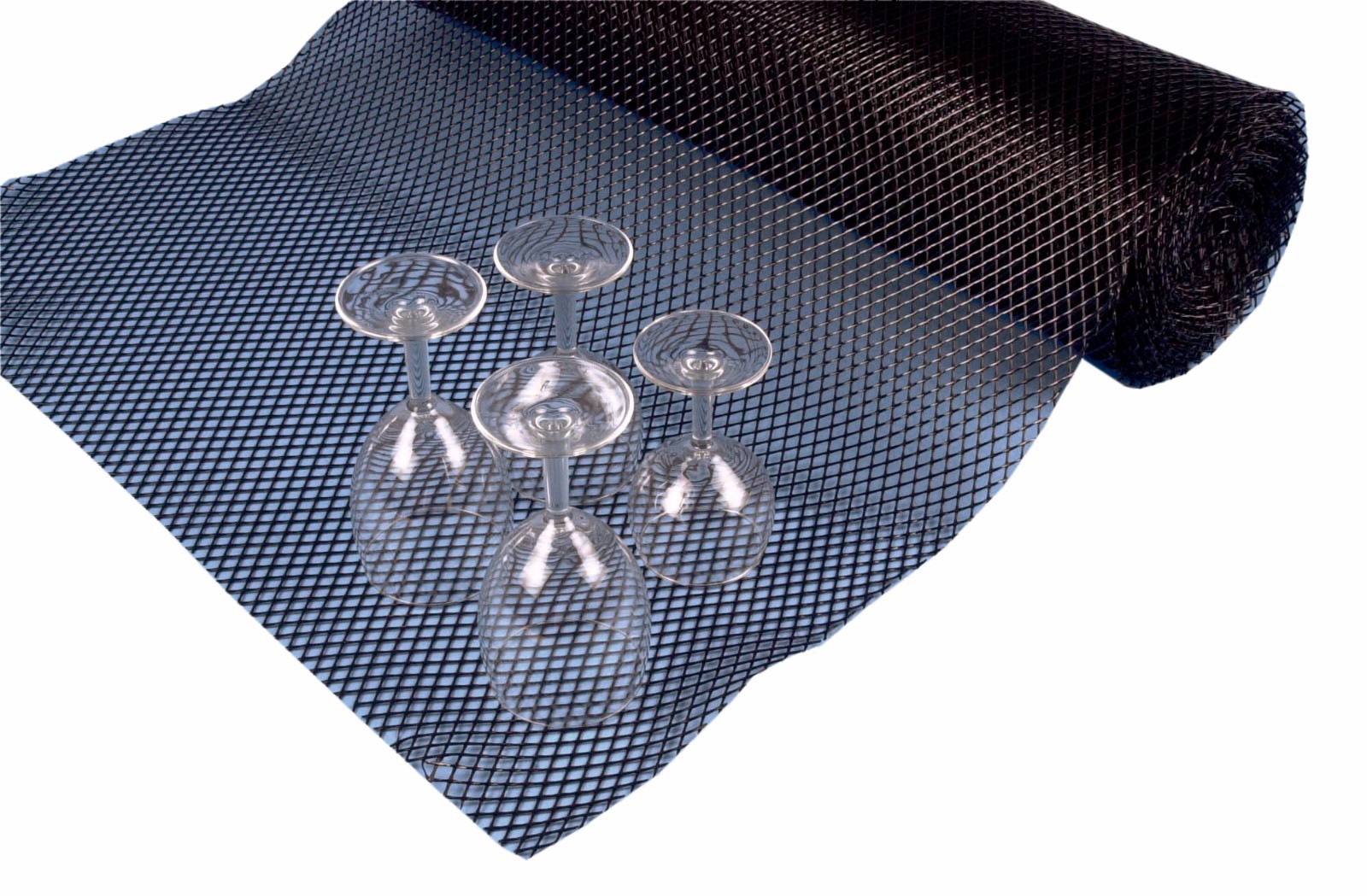 Black Bar Liner Pub Shelf Liner Glass Silicone Matting Mesh  10m Roll x 61cm