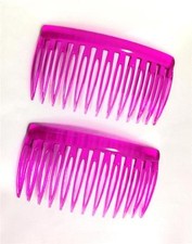 2 x Cerise Pink Small Side Combs Hair Slides Wedding Facinator French Plait 