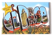 Greetings from El Paso Texas FRIDGE MAGNET "style B" travel souvenir