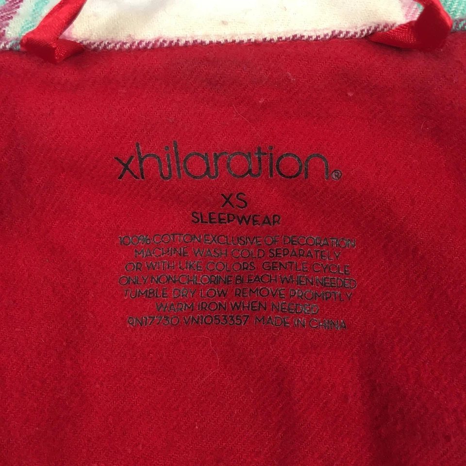 Xhilaration Ropa de Dormir Camisa de Franela Para Mujer XS Rojo A Cuadros Manga Larga Algodón Foto 3 de 4