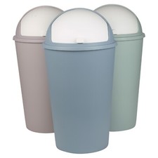 25L Push Can Bin Swing Roll Top Lid Kitchen Office Waste Garbage Rubbish Recycle
