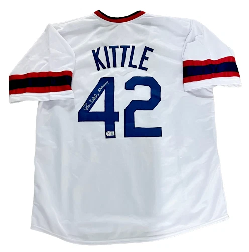 RON KITTLE signed (CHICAGO WHITE SOX) Custom throwback jersey BECKETT  BJ76292