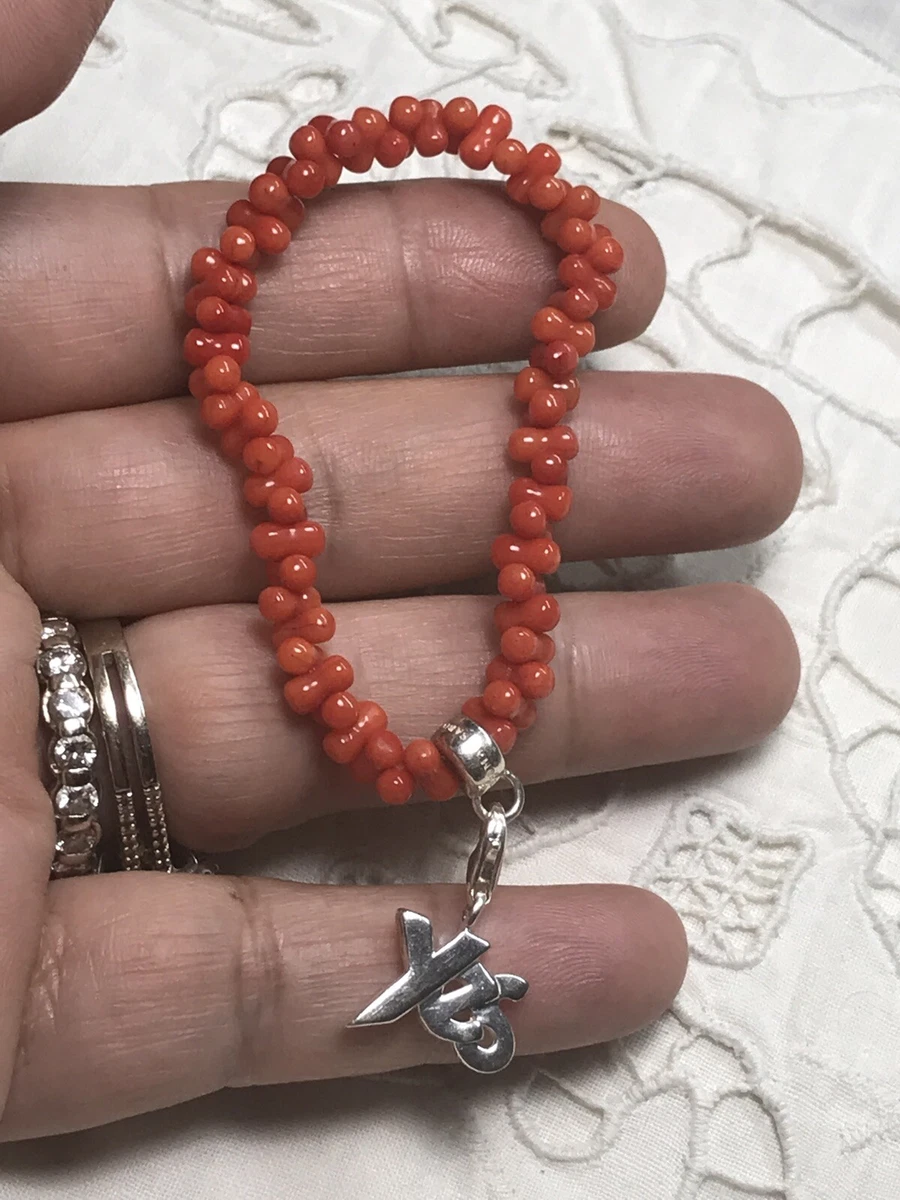 Genuine Thomas Sabo Coral Elastic Bracelet With YES Charm For