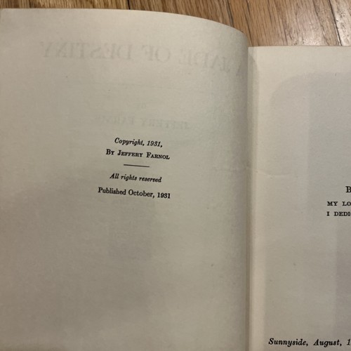 A JADE of DESTINY 1931 Jeffery Farnol 1st Edition Book Antique Hardcover - Picture 6 of 13