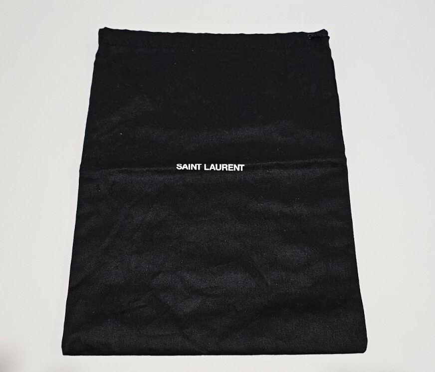 Saint Laurent Paris Borsa antipolvere per scarpe nera borsetta portaoggetti da viaggio 10" x 13"