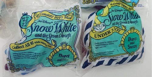 McDonald’s Snow White Happy Meal Toy Lot Of 8 Complete Set Sealed Vintage 1992 - Picture 4 of 11