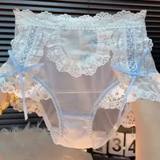 Lolita Oversize Womens Lace Mesh Knickers Briefs Panties Princess Sexy Underwear