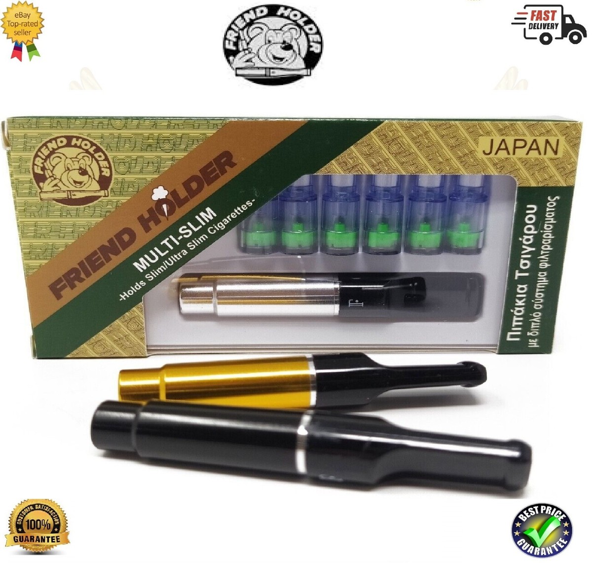 FRIEND HOLDER Multi-Slim For Slim Cigarettes & Roll Ups Plus 6 Spare  Cartridges