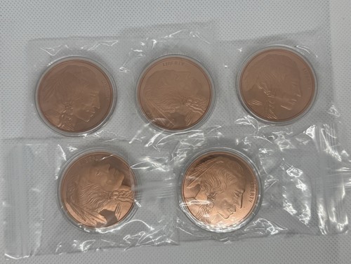 10 X USA Buffalo Copper coins and Copper bars bundle 0.999 Brand New, Capsules. - Picture 13 of 13