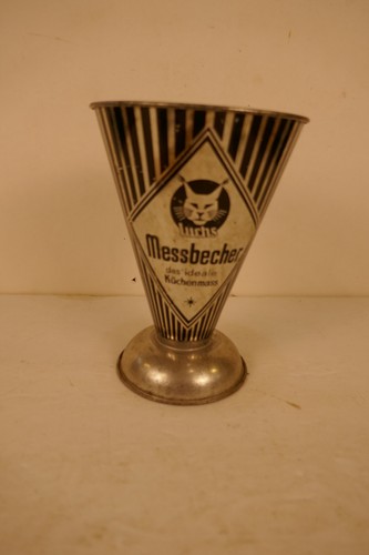 Vtg 1950s Luchs Messbecher Tin Measuring Beaker Cup Germany Barware Cocktail MCM