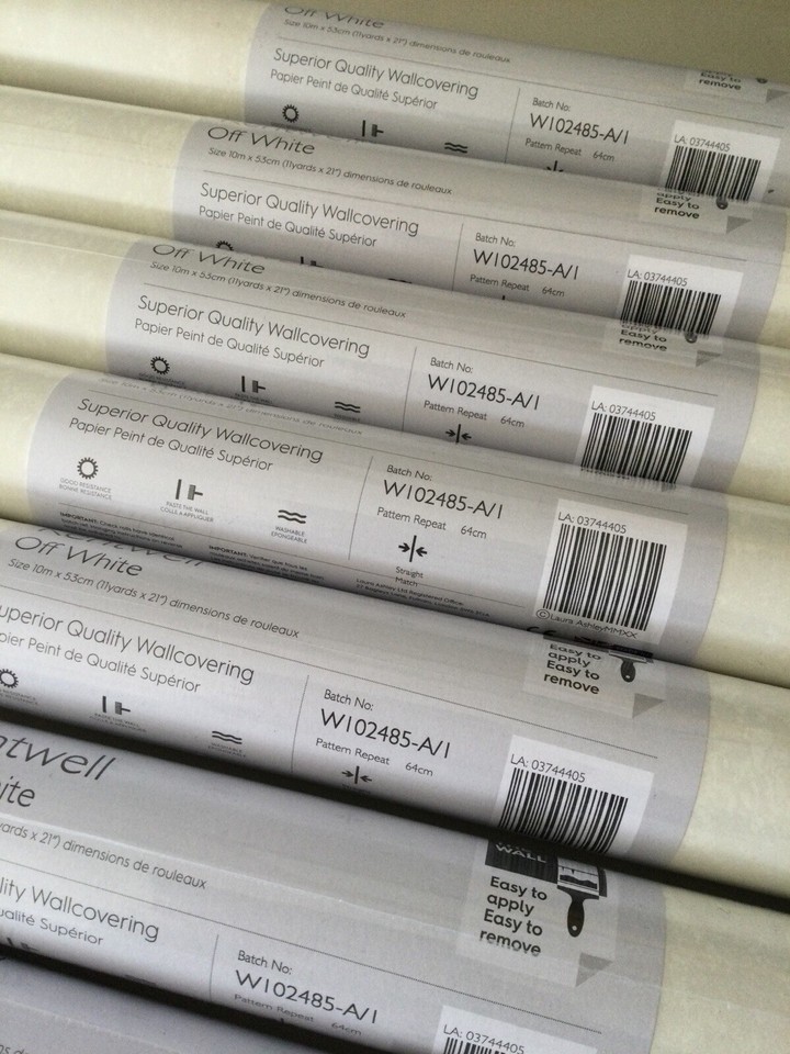 Laura Ashley Kentwell Off White Wallpaper W102485A/1 *FREE P&P* Same