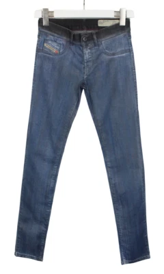 Diesel Livier Super Slim-Jegging 0604M Stretch Jeans Damen W26 Gewachst Look Zip - Bild 1 von 4