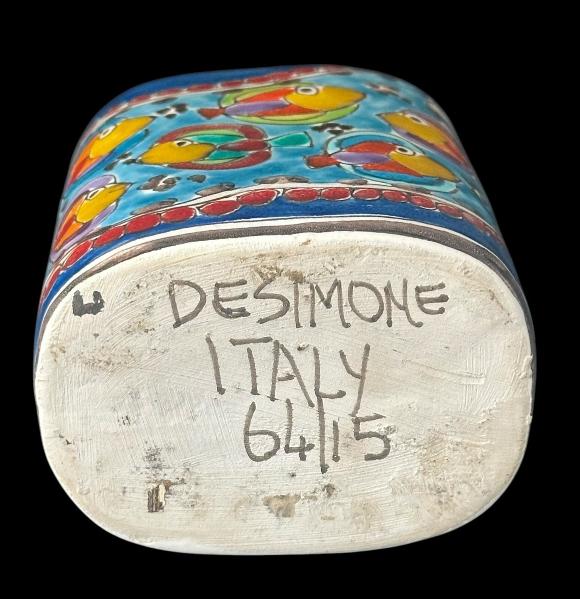 DESIMONE イタリア製 花瓶 DeSimone Italy Art Pottery MCM Handmade Signed Bottle with
