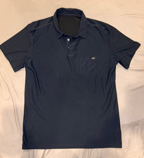 Vuori Ace Pocket Polo Shirt Men Large Black Performance Short Sleeve Golf Casual