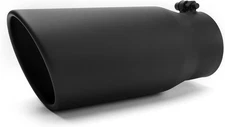Richeer 4 to 5 inch Exhaust Tip, 4" inlet 5" Outlet 12" Overall Length Stain...