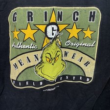 Vintage Dr Seuss Shirt Mens  L Black The Grinch Mean Wear OOP NWT