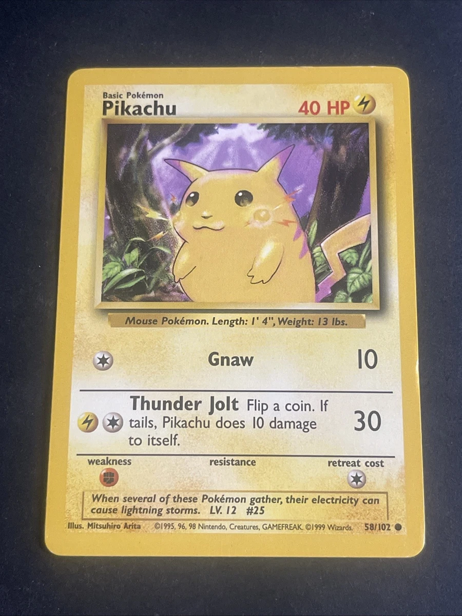 Pikachu Pokémon TCG Individual Trading Card Games Base Set in