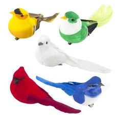 5 Pcs Artificial Birds Small Fake Decorative Birds Figure for Crafts