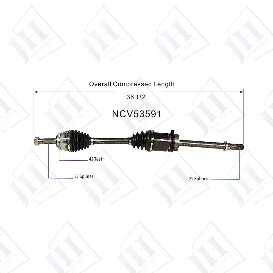 OE Front Pair Left Right CV Axle Shaft Set For 2002-06 Nissan Sentra L4 FWD Auto - Image 3 of 4