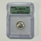 1941-D Mercury Silver Dime 10c ICG MS67 FB Full Bands