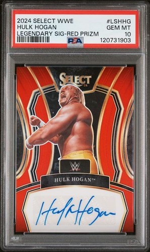 2024 Panini Select WWE Legendary Signatures Hulk Hogan PSA 10 Red Prizm /99 