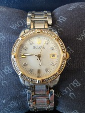 Bulova Ladies Marine Star Vintage Diamond Wrist Watch 98R107 Ships Free