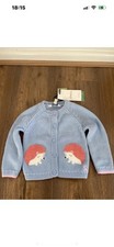 Joules Baby Girls Dorrie Blue Hedgehog Cardigan Age 3-6 Months BNWT