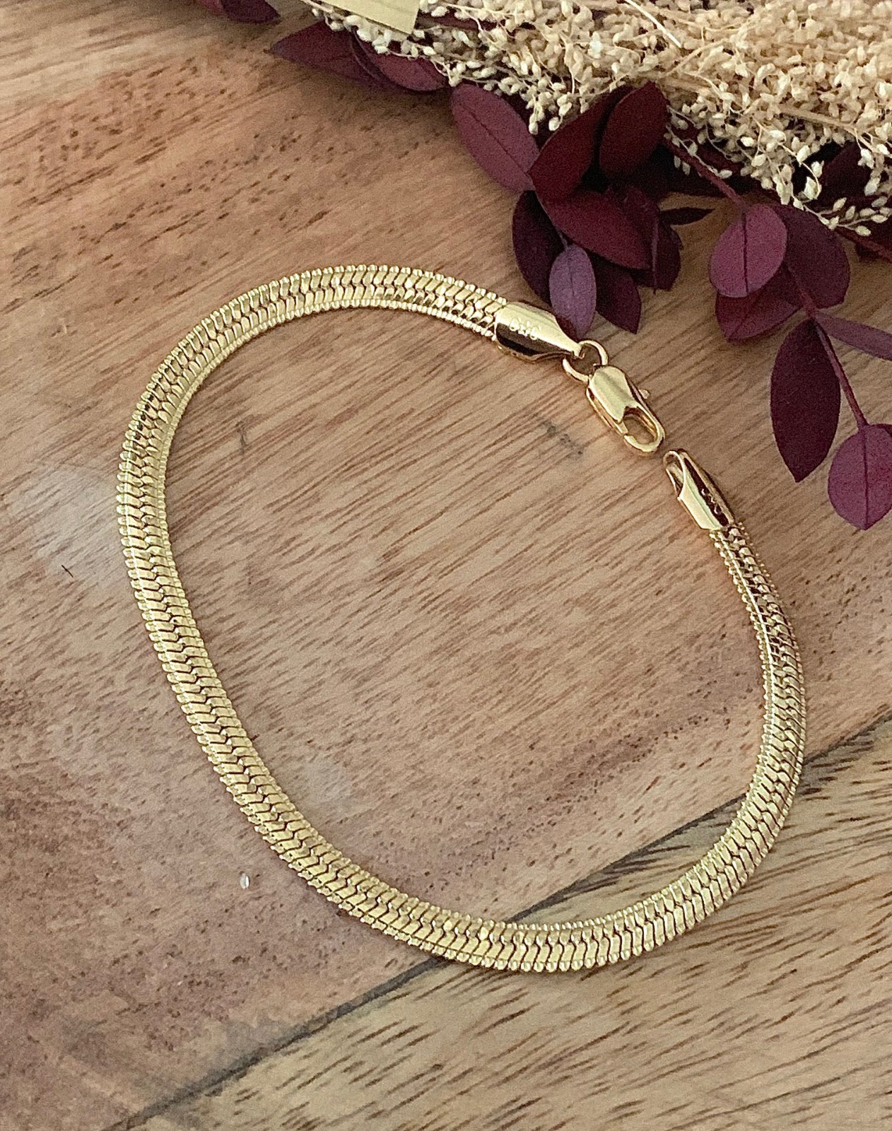 Bracelet en plaqué or 750/1000 maille anglaise cadeau idéal