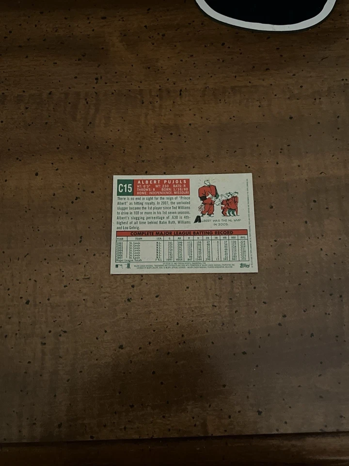 2008 TOPPS HERITAGE CHROME #C15 ALBERT PUJOLS SP 1285/1959 - Image 3 of 4