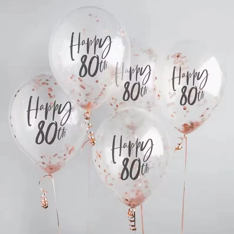 Palloncini dorati GIF per 80 anni - Scarica da
