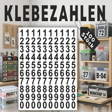 Klebezahlen 100 st&uuml;ck in Schwarz Matt DIY Zahlenaufkleber Sticker Ziffern Nummer