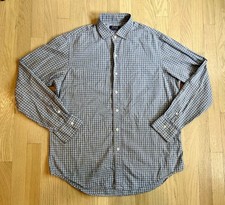 Polo Ralph Lauren Mens Checked Shirt Size Large Purple Button Up Long Sleeve