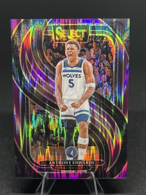 2024-25 Panini Select Premier Level Anthony Edwards #130 Purple Flash Prizm /249