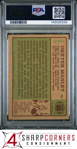 1984 TOPPS #383 DEXTER MANLEY REDSKINS PSA 9 - Picture 2 of 3