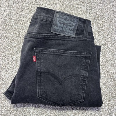 Levis 502 Jeans Mens 36x30 Black Charcoal Wash Regular Tapered Denim Pants