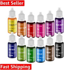Food Coloring Set - 12 Color Food Grade Vibrant Food Dye Tasteless Liquid Col...
