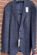 Canali Mens Kei Tonal Sport Coat Wool Sz 52L Navy NWT  1595