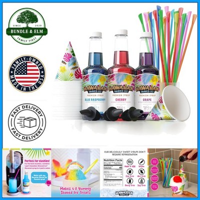 Flavoring Syrup Set with Cherry, Blue Raspberry and Grape for Snow Cones