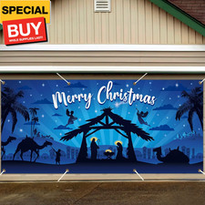 Large Outdoor Nativity Scene Garage Door Banner - 6X13 Ft Christmas Decor