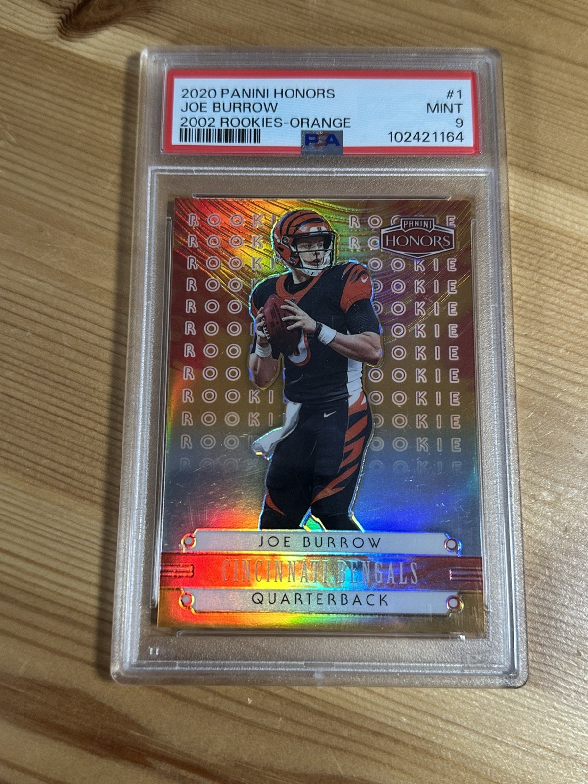 2020 Panini Honors Joe Burrow 2002 Rookies Orange /20 PSA 9 Color Match RC