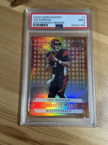 2020 Panini Honors Joe Burrow 2002 Rookies Orange /20 PSA 9 Color Match RC