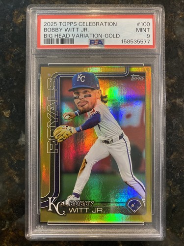 2025 TOPPS BIG HEAD VARIATION-GOLD #100 BOBBY WITT JR. 48/50 PSA  MINT 9