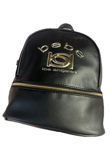 Bebe Black  Kayla Small Backpack With Gold