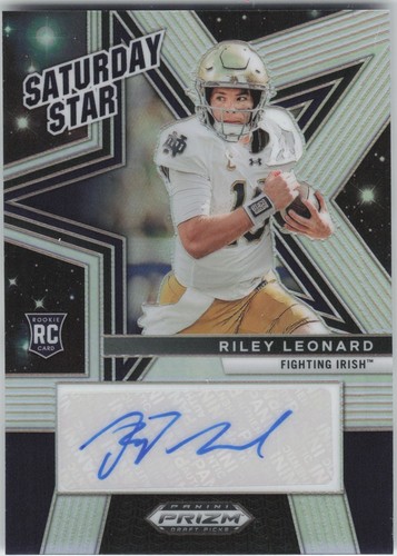 2025 Prizm Draft Picks Joe Montana Riley Leonard Black Color Blast