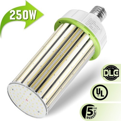 250W LED Corn Light Warehouse Workshop Commercial High Bay Lamp 5000K Clear Bulb