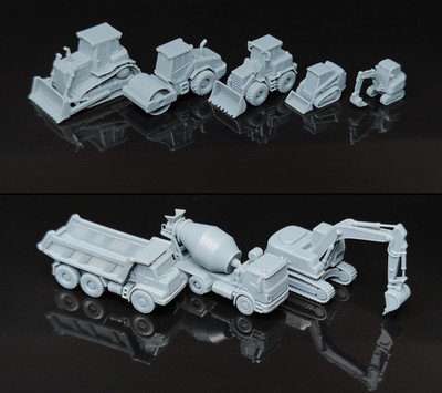 6mm Baufahrzeuge Set - 6mm Micro Armor 1:265 - Laserscape Industries