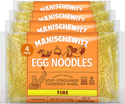 Premium Enriched Fine Egg Noodles 12Oz (4 Pack) Great in Soups & Stews